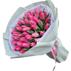 Букет рожевих тюльпанів 51